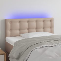 fekete műbőr LED-es fejtámla 90 x 5 x 78/88 cm