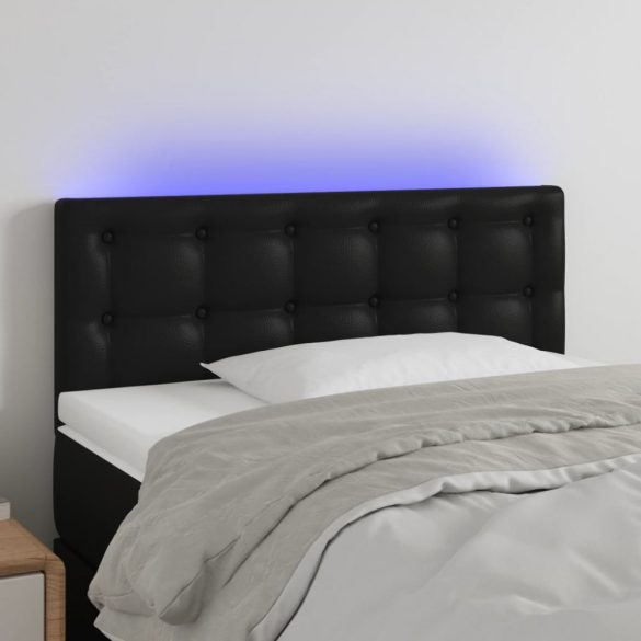 fekete műbőr LED-es fejtámla 100 x 5 x 78/88 cm