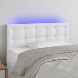 fehér műbőr LED-es fejtámla 100 x 5 x 78/88 cm