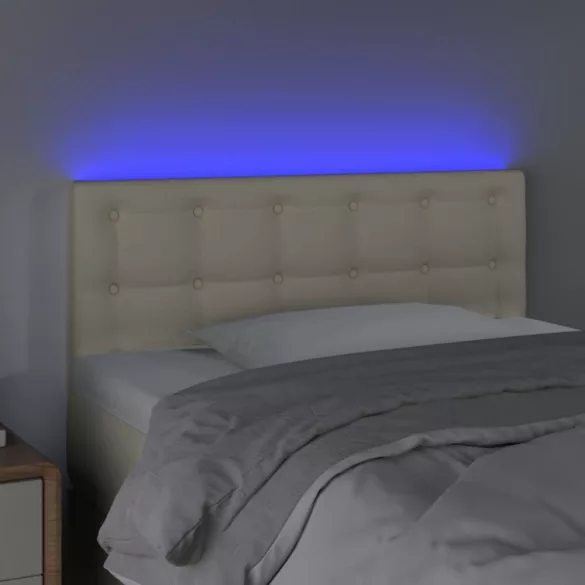 krémszínű műbőr LED-es fejtámla 100 x 5 x 78/88 cm