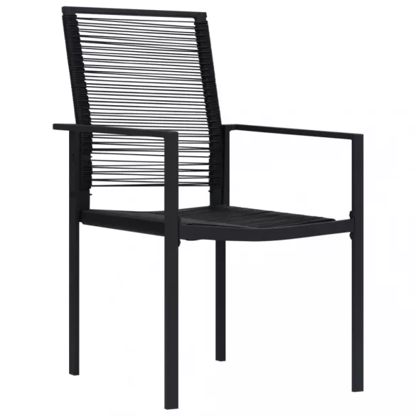 2 db fekete PVC rattan kerti szék