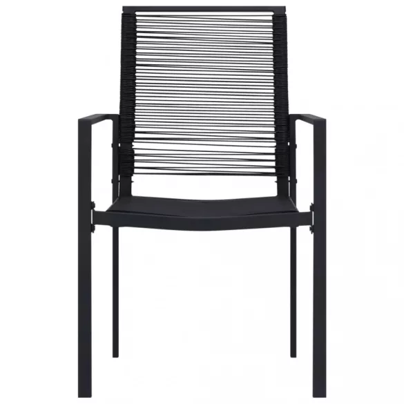 2 db fekete PVC rattan kerti szék