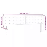 szürke műbőr LED-es fejtámla 200 x 5 x 78/88 cm