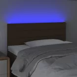 sötétbarna szövet LED-es fejtámla 80 x 5 x 78/88 cm