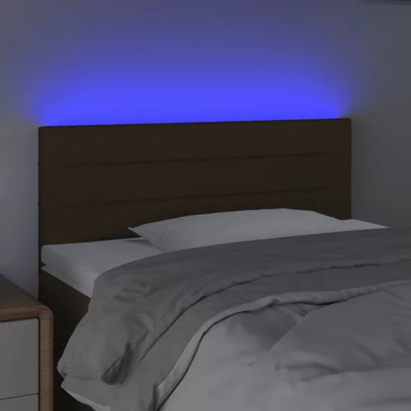 sötétbarna szövet LED-es fejtámla 80 x 5 x 78/88 cm