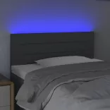sötétszürke szövet LED-es fejtámla 100x5x78/88 cm