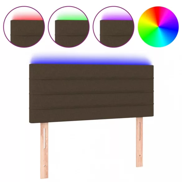 sötétbarna szövet LED-es fejtámla 100x5x78/88 cm