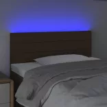 sötétbarna szövet LED-es fejtámla 100x5x78/88 cm