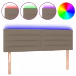 tópszínű szövet LED-es fejtámla 144x5x78/88 cm