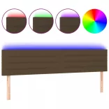 sötétbarna szövet LED-es fejtámla 160x5x78/88 cm
