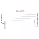 krémszínű szövet LED-es fejtámla 200x5x78/88 cm