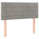 világosszürke bársony LED-es fejtámla 80 x 5 x 78/88 cm