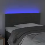 sötétszürke bársony LED-es fejtámla 80 x 5 x 78/88 cm