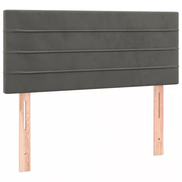 sötétszürke bársony LED-es fejtámla 80 x 5 x 78/88 cm