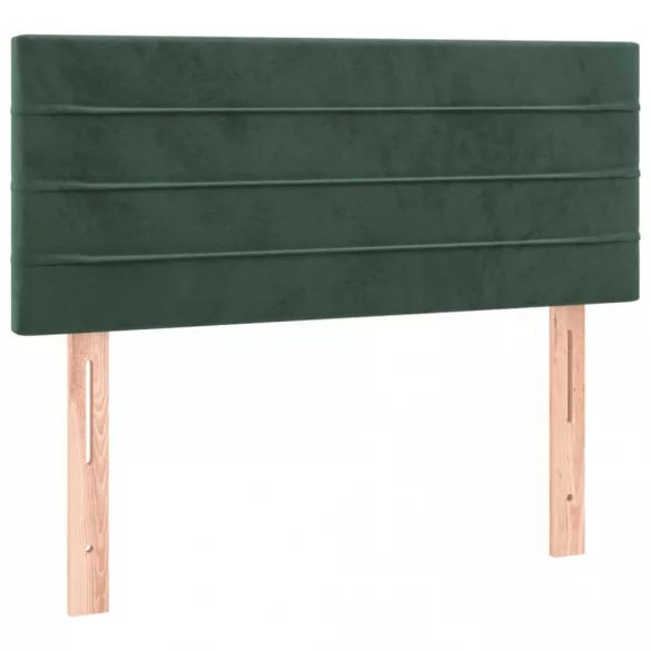 sötétzöld bársony LED-es fejtámla 80 x 5 x 78/88 cm