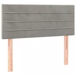 világosszürke bársony LED-es fejtámla 90x5x78/88 cm