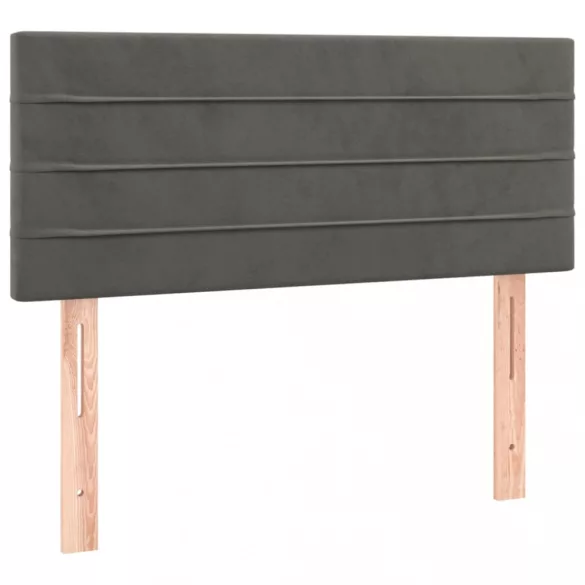 sötétszürke bársony LED-es fejtámla 90x5x78/88 cm
