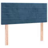 sötétkék bársony LED-es fejtámla 90x5x78/88 cm