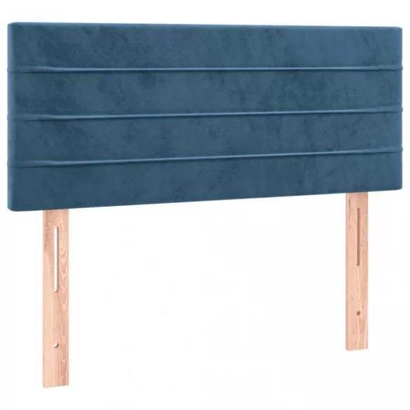 sötétkék bársony LED-es fejtámla 90x5x78/88 cm