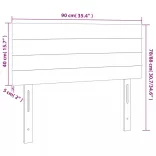 sötétkék bársony LED-es fejtámla 90x5x78/88 cm