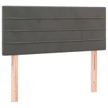 sötétszürke bársony LED-es fejtámla 100x5x78/88 cm
