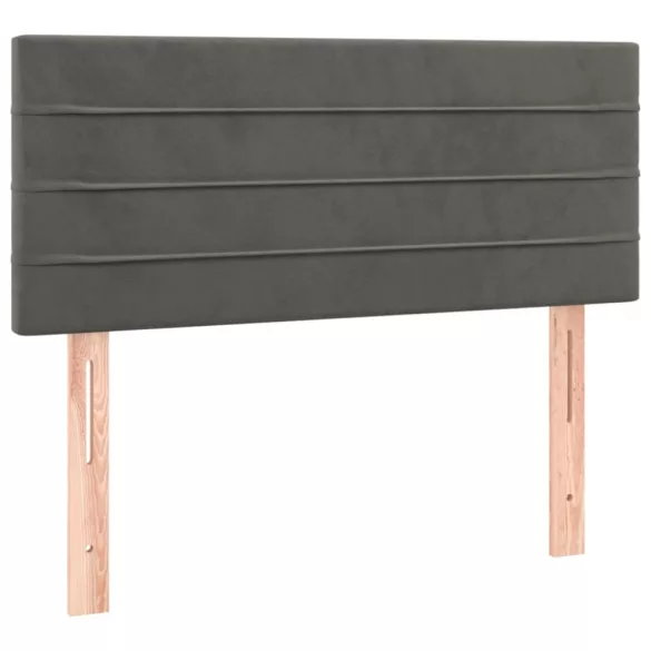 sötétszürke bársony LED-es fejtámla 100x5x78/88 cm