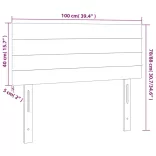 sötétszürke bársony LED-es fejtámla 100x5x78/88 cm
