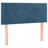 sötétkék bársony LED-es fejtámla 100x5x78/88 cm