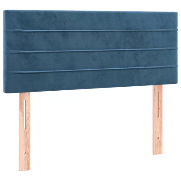 sötétkék bársony LED-es fejtámla 100x5x78/88 cm