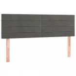 sötétszürke bársony LED-es fejtámla 144x5x78/88 cm