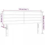 sötétszürke bársony LED-es fejtámla 144x5x78/88 cm