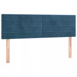 sötétkék bársony LED-es fejtámla 144x5x78/88 cm