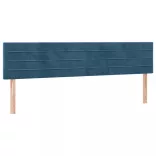sötétkék bársony LED-es fejtámla 160x5x78/88 cm
