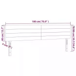 világosszürke bársony LED-es fejtámla 180x5x78/88 cm