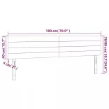 sötétszürke bársony LED-es fejtámla 180x5x78/88 cm