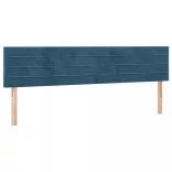 sötétkék bársony LED-es fejtámla 180x5x78/88 cm