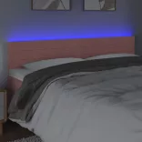 rózsaszín bársony LED-es fejtámla 180x5x78/88 cm