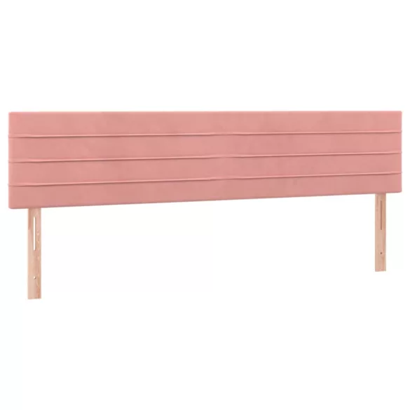 rózsaszín bársony LED-es fejtámla 180x5x78/88 cm
