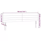 rózsaszín bársony LED-es fejtámla 180x5x78/88 cm