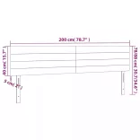 sötétkék bársony LED-es fejtámla 200x5x78/88 cm