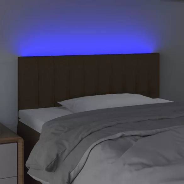 sötétbarna szövet LED-es fejtámla 80 x 5 x 78/88 cm