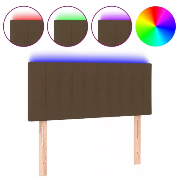 sötétbarna szövet LED-es fejtámla 100x5x78/88 cm