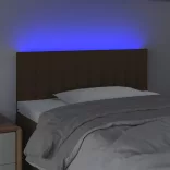 sötétbarna szövet LED-es fejtámla 100x5x78/88 cm