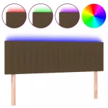 sötétbarna szövet LED-es fejtámla 144x5x78/88 cm