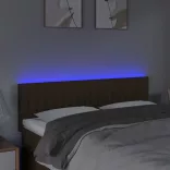 sötétbarna szövet LED-es fejtámla 144x5x78/88 cm