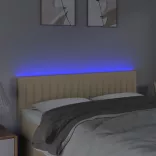 krémszínű szövet LED-es fejtámla 144x5x78/88 cm