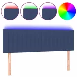 kék szövet LED-es fejtámla 144x5x78/88 cm