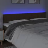 sötétbarna szövet LED-es fejtámla 180x5x78/88 cm