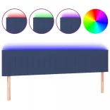 kék szövet LED-es fejtámla 180x5x78/88 cm