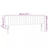 világosszürke szövet LED-es fejtámla 200x5x78/88 cm